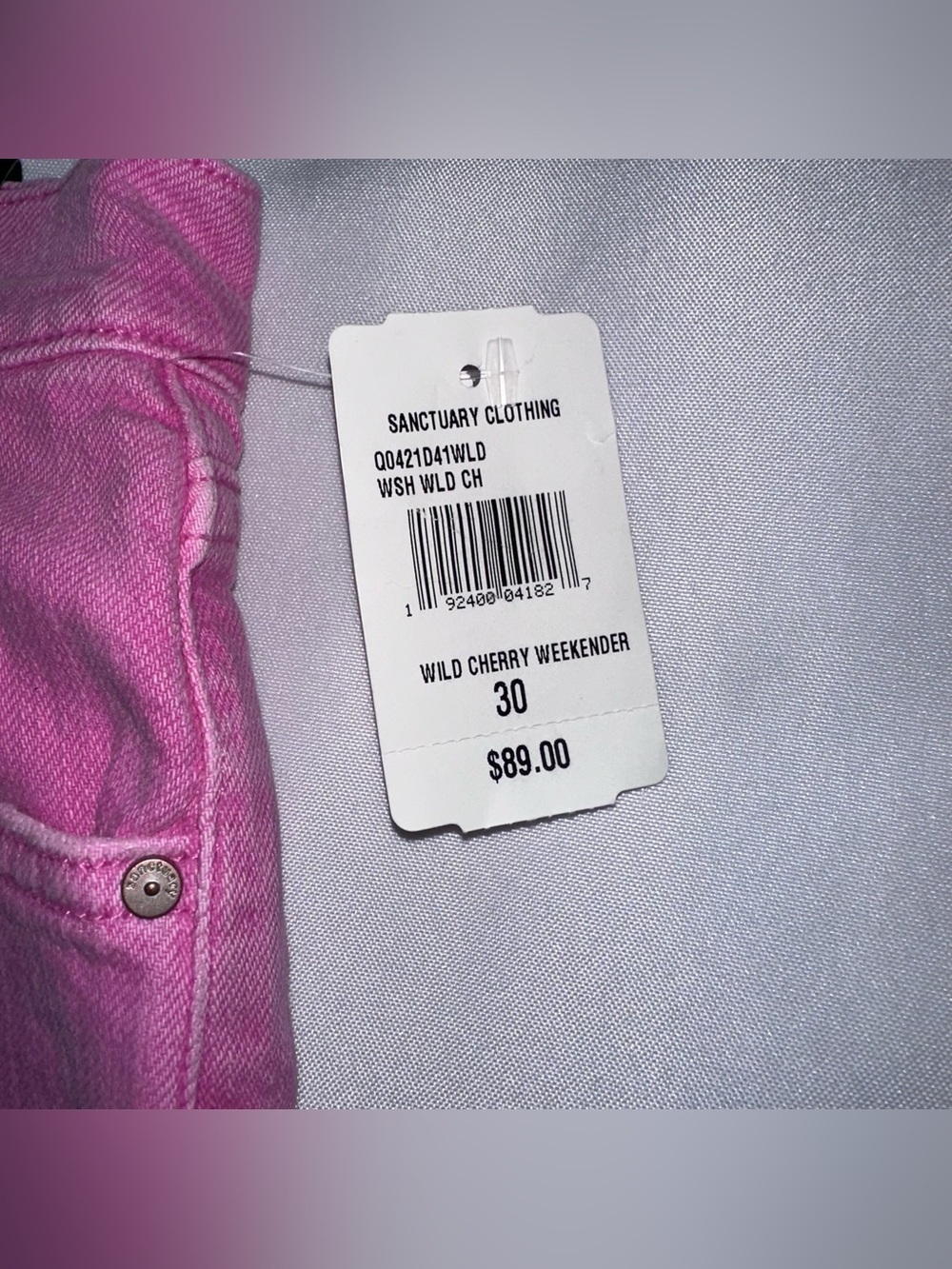 Sanctuary Denim shorts size 30 distressed Pink Wild Cherry Weekender shorts NWT - Picture 3 of 9